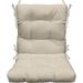 Indoor Outdoor Tufted High Back Chair Cushion Choose Color (Ivory)