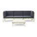Christopher Knight Home Oana Outdoor 3-Seater Acacia Wood Sectional Sofa Set with Coffee Table by weathered gray + dark gray