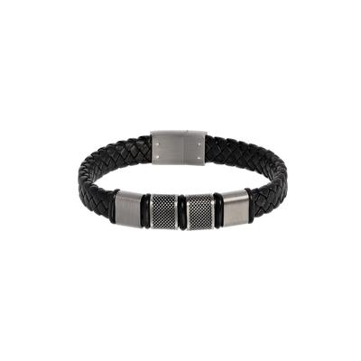 Lucardi - Armband Leder schwarz Herrenschmuck 1 ct Damen Image