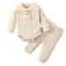 HIBRO Toddler Girl Outfit Gift Baskets for Baby Girl Baby Girls Boys Autumn Winter Long Sleeve Solid Thickened Warm Romper Tops Pants 2PCS Outfits Clothes Set