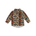 GXFC Toddler Boys Fall Shirt Clothes 6M 1T 2T 3T 4T Kids Boys Long Sleeve Graphic Print Button Down Collar T-shirt Tops Spring Autumn Clothing for Children Boys