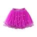 Lovskoo Toddler Baby Girl Cute Party Dance Cloth Splice Lace 3D Flower Holiday Princess Dresses Solid Color Net Yarn Crimping Pearl Sequins Tulle Skirt Baby Clothes Purple 4 Years