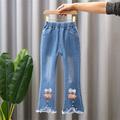 Miluxas Girls Casual Denim Pants High Waist Flare Leg Jeans with Pocket Clearance Watermelon Red 5-6Years