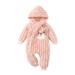 Mikrdoo Baby Girls Clothes Fall Winter Outfits Rabbit 12 Months Infant Girls Single Breasted Design 18 Months Girls Hoodie Bodysuits With Scarf 2Pcs Romper Set Pink