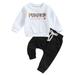 Xkwyshop Kids Baby Boy Halloween Outfits Pumpkin Sweatshirt Tops and Pants for Toddler Fall 2pcs Tracksuit