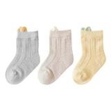 HIBRO Cotton Socks for Boy Boys Socks Size 4 Socks Floor Socks Cotton Socks Cartoon Ultra Thin Breathable For Spring To Autumn Solid Color 3pcs