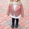 Leesechin Clearance Winter Girl Boy Kids Baby Outwear Faux Leather Coat Short Jacket Clothes Pink 6-12 Months