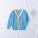 Shldybc Baby Days Savings! Baby Girls Cotton Cardigan Long Sleeve Kid Button Down Sweater Girl V Neck Cardigans Fall Winter Knitwear Jacket Girls Cardigans on Clearance( Blue 4-5 Years )