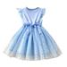 Youmylove Dresses For Girls Kids Toddler Children Baby Girls Bowknot Ruffle Short Sleeve Tulle Birthday Dresses Patchwork Party Dress Princess Dress Outfits Clothes