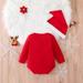 Aayomet Toddler Baby Girl Clothes Girls My First Christmas Romper Bodysuit Outfits Xmas Romper Deer Santa Hat (Red 6-12 Months)