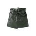 TOPGOD Kids A-Line Skirt Toddler Solid Color High Waist Midi Skirt with Pockets and Waist Belt for Fall Winter