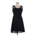 Ya Los Angeles Casual Dress - Fit & Flare: Black Solid Dresses - Women's Size Large