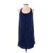 Amanda Uprichard Casual Dress - Mini Scoop Neck Sleeveless: Blue Solid Dresses - Women's Size P