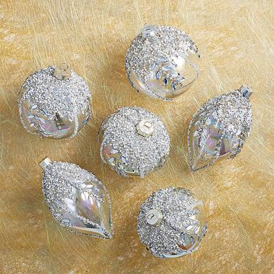 Icy Crystal Ornaments, Set of Six - Frontgate
