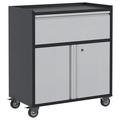 AOBABO Steel Lockable Wheeled Storage Cabinet w/Drawer & Shelves