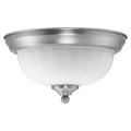 Efficient Lighting Contemporary Flushmount Brushed Nickel Finish with Alabaster Glass Energy Star Qualified - Brushed Nickel