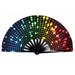 Trayknick Party Prop Fan Folding Fan Folding Fan Colorful Rave Fan Portable Bamboo Hand Fan for Festival Dancing Party Durable Melodious Sound Perfect Gift