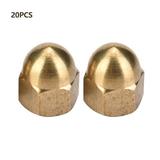 Acorn Hex Nut Brass Acorn Nuts Fasteners M3-M12 Brass Acorn Nut Kit Dome Head Cover Hex Nuts Set Vehicle Fasteners[M5(20PCS)]