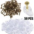 50 Pack Plastic Glass Panel Clips with Screws Cabinet Doors Retainer Clips Kit