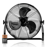 16-Inch Rechargeable Cordless Floor Fan High Velocity Floor Fan with 360-Degree Tilt Heavy Duty Metal Floor Fan for Industrial Commercial Residential Office Ready-to-use Battery Operated