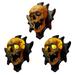 PRINxy 3PC Skull Lamp Night Light Wall Decoration Halloween Creative 3D Skeleton Head Home Walls Fine Horror Lamp Human Skull Light Bedside Wall Skull Sconce B