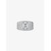 Michael Kors Precious Metal-Plated Sterling Silver Pavé Signet Ring Silver 6