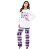 Plus Size Women's Long Sleeve Knit PJ Set by Dreams & Co. in Evening Blue Fair Isle (Size 18/20) Pajamas