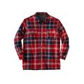 Men's Big & Tall Fleece-Lined Flannel Shirt Jacket by Boulder Creek® in True Red Plaid (Size 8XL)