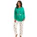 Plus Size Women's Long Sleeve Knit PJ Set by Dreams & Co. in Ivory Dogs (Size 22/24) Pajamas