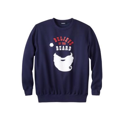 Men's Big & Tall Graphic Fleece Sweatshirt by KingSize in Beard (Size 2XL)