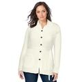 Plus Size Women's Button Down Rib Cardigan by Jessica London in Ivory (Size 2X)