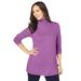 Plus Size Women's Cotton Cashmere Turtleneck by Jessica London in Soft Plum (Size 30/32) Sweater