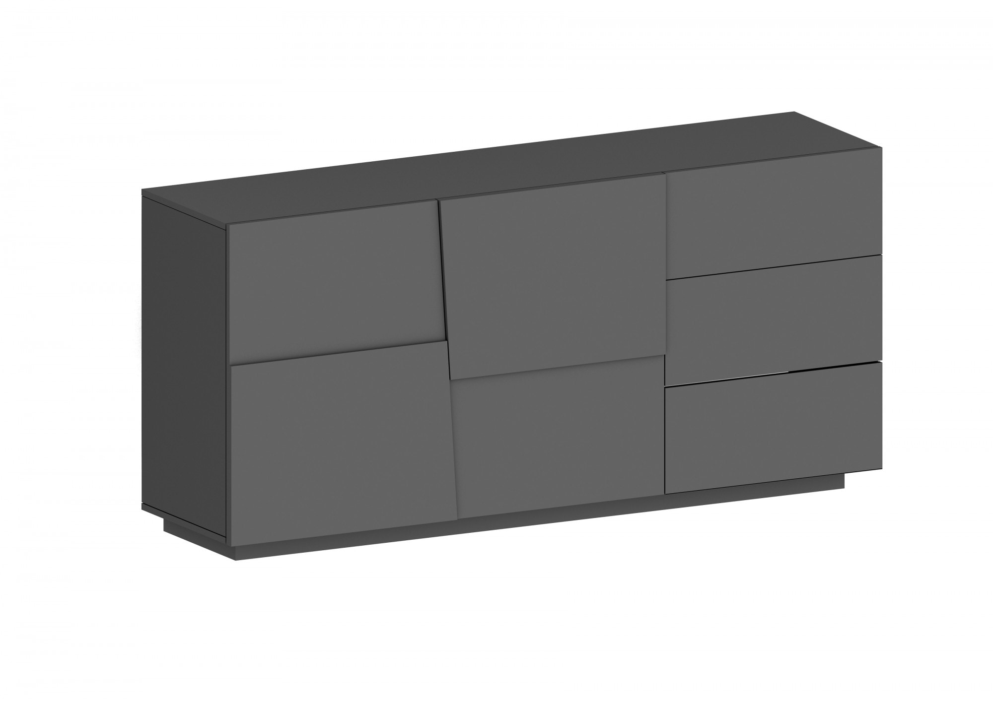 Sideboard INOSIGN "Pongo", schwarz (anthrazit matt), B:180cm H:86cm T:44,2cm, Spanplatte, Sideboards Image