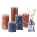 Bolsius Rustic Candle Gift Set - Secret Forest - Box of 5 Candles and 1 Reed Diffuser - Long Burning Time - Household Candle - Interior Decoration - Includes Natural Vegan Wax - No Palm Oil