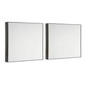 Style & Casa Modern Polished Square Mirror | Wooden-Framed | 40x40 cm, Black Mirror, Pack of 2 | Wall Mirror | Hallway Mirror | Bedroom Wardrobes | Black Bathroom Mirror | Mirror Tiles