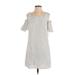 Madewell Casual Dress - Shift Square Short sleeves: White Print Dresses - Women's Size 0