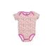 Short Sleeve Onesie: Pink Floral Motif Bottoms - Size 6-9 Month