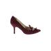 Ivanka Trump Heels: Pumps Stiletto Cocktail Party Burgundy Print Shoes - Women's Size 7 1/2 - Pointed Toe