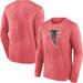 Men's Fanatics Branded Heather Red Atlanta Falcons Washed Primary Long Sleeve T-Shirt