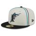 Men's New Era Cream/Black Florida Marlins Chrome Sutash 59FIFTY Fitted Hat