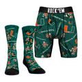 Men's Rock Em Socks Miami Hurricanes All-Over Underwear and Crew Combo Pack