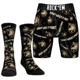 Men's Rock Em Socks Army Black Knights All-Over Underwear and Crew Combo Pack