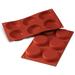 Louis Tellier SF046 Flan Mold w/ 6 Sections - Silicone, Red