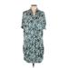 RACHEL Rachel Roy Casual Dress - Popover: Blue Acid Wash Print Dresses - Women's Size Large