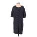Daily Ritual Casual Dress - Shift Scoop Neck Short sleeves: Black Print Dresses - Women's Size 1