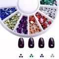 JINCHANG Nail Stickers For Women 3D Nail Art Rhinestones Nail Diamonds Slices Charms for Resin Polymer Clay Slime Making Nail Decorations DIY