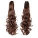 Walmeck Grabbing curly ponytail matte high temperature silk long curly hair fluffy big wavy ponytail wig