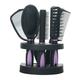 Dcenta Set of 5 Hair Combs Mirror Set Professional Salon Hair Cutting Brushes Sets Salon Hairdressing Styling Tool And Holder Stand Set Dressing Comb Kits for Women and Men