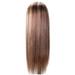 Long Straight Brown Mixed Blonde Synthetic Wigs For Women Middle Part Highlights
