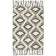 Mandor diamond tufted rug with braided fringes, 120 x 180cm